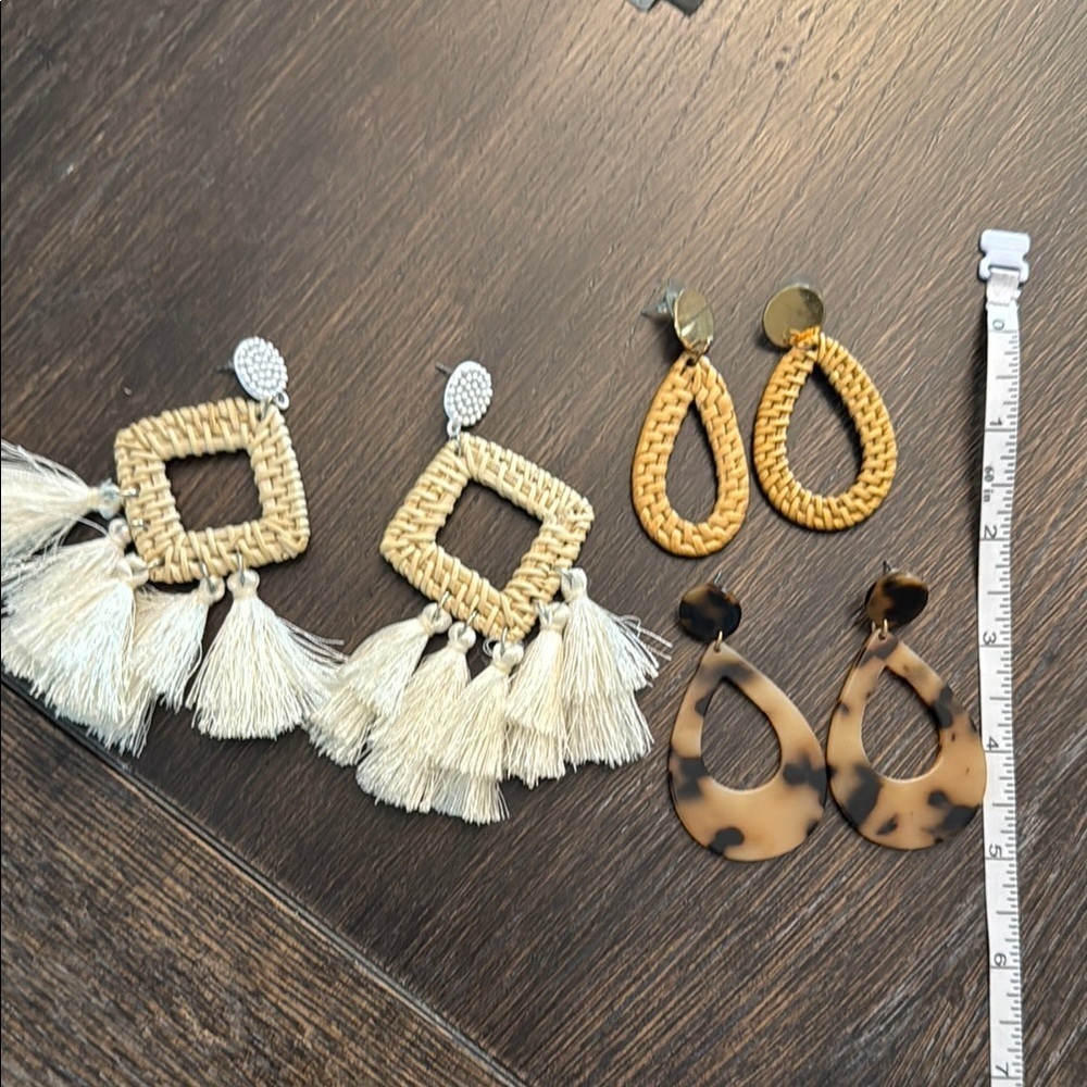 Set of Three Stylish Earrings